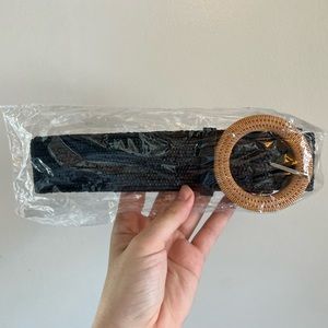 Time and Tru woven black belt, Circle Clasp, Never worn, Original packaging